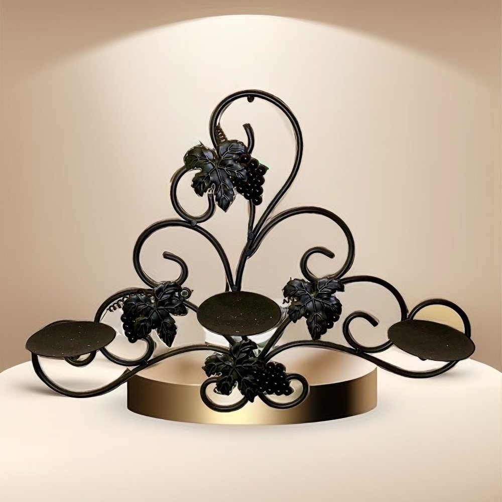 Purple Grapes Vines Wall Candle Holder